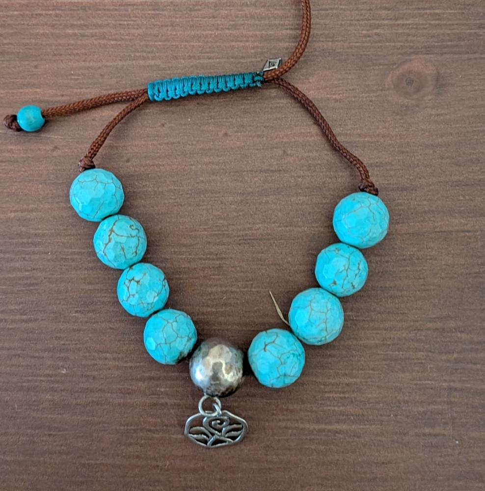 Silpada Turquoise Silver Beaded Bracelet